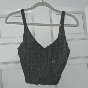 Pac Sun “ME to WE” grey sweater tank top, cropped (size Medium)